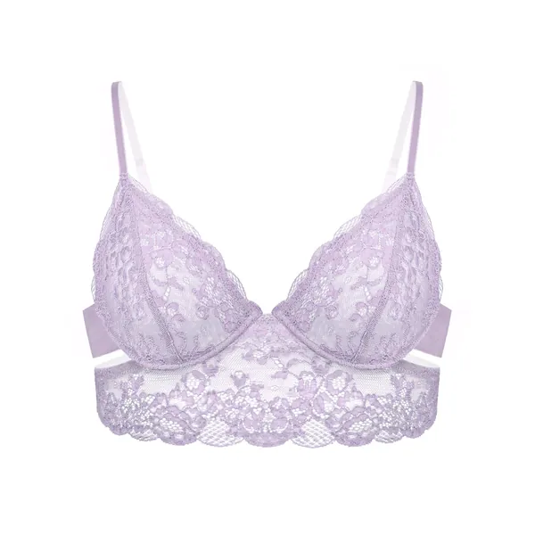 Wild Lace Long Line Bra Lilac Hint - L 36C/34D / Lilac Hint