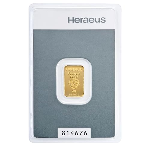Gold zum Verschenken – Goldbarren 2g Heraeus - Kinebar - inkl. Geschenkverpackung, Grußkarte und Echtheitsgarantie