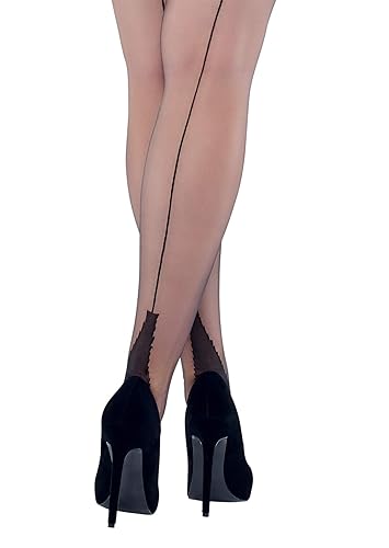 Vicky's Nylons Oh La La Nahtnylons Nahtstrümpfe 100% Nylon in Noir Gr 2-6 (XS bis XL) - 3 - Schwarz