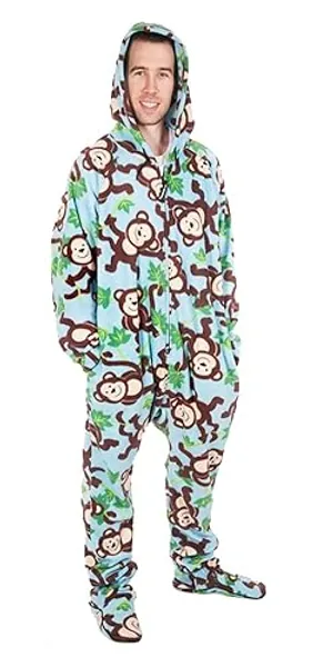 Forever Lazy Footed Adult Onesies, One-Piece Pajama Jumpsuits for Men and Women, Unisex. with Detachable Feet.