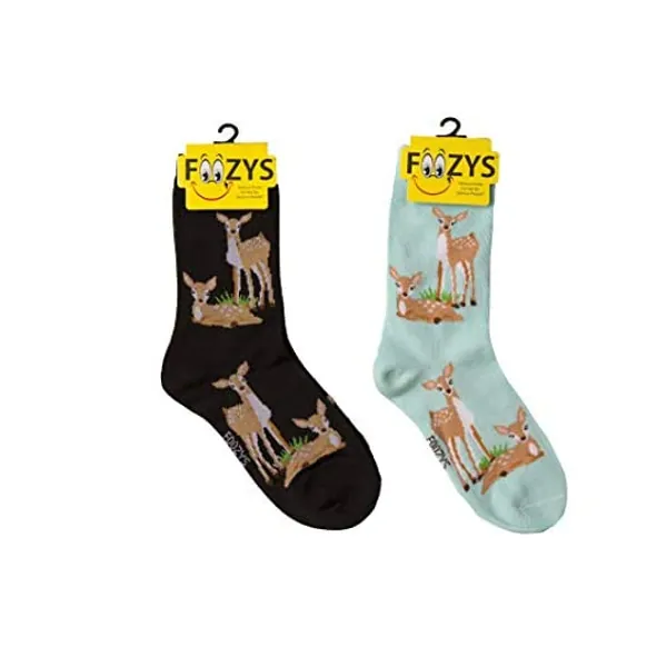 
                            Foozys Women’s Crew Socks | Funny Cute Farm Animal Themed Novelty Socks | 2 Pair
                        
