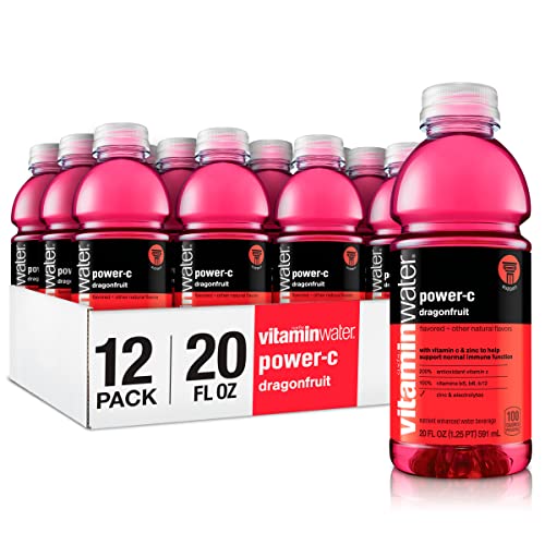 vitaminwater power-c electrolyte enhanced water w/ vitamins, dragonfruit drinks, 20 fl oz, 12 Pack - power-c (dragonfruit)