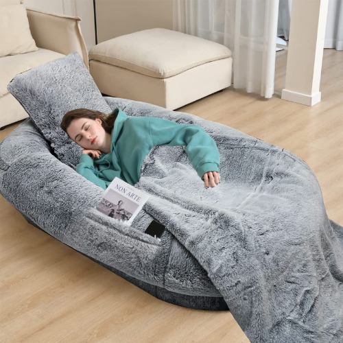 GXSDYYDS Hundsäng stora hundar 175 x 100 x 30 cm, hundkudde, fluffig hundmatta, ortopedisk hundsäng, hundsäng, för människor, hundsängar, hundkorg, hundsoffa, överdrag, avtagbart och tvättbart - 175 cm