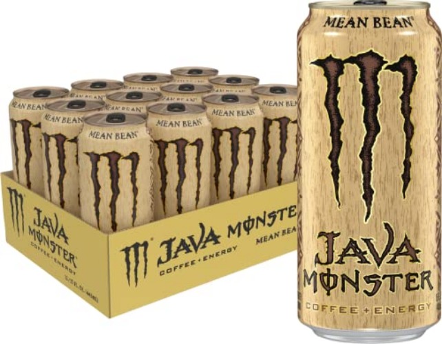 Monster Energy Java Monster Mean Bean, Coffee + Energy Drink, 15 Fl Oz (Pack of 12) - Mean Bean - 15 Fl Oz (Pack of 12)