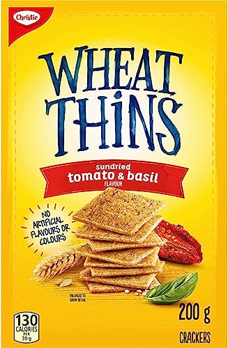Wheat Thins Sundried Tomato & Basil Crackers, 200g/7oz (Shipped from Canada) - Tomato & Basil - 7.05 Ounce (Pack of 1)