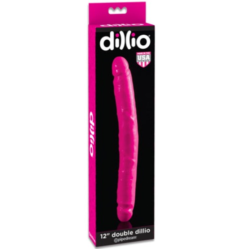 Pipedream Dillio 12 in. Double Dong Realistic Dual-Ended Dildo Pink