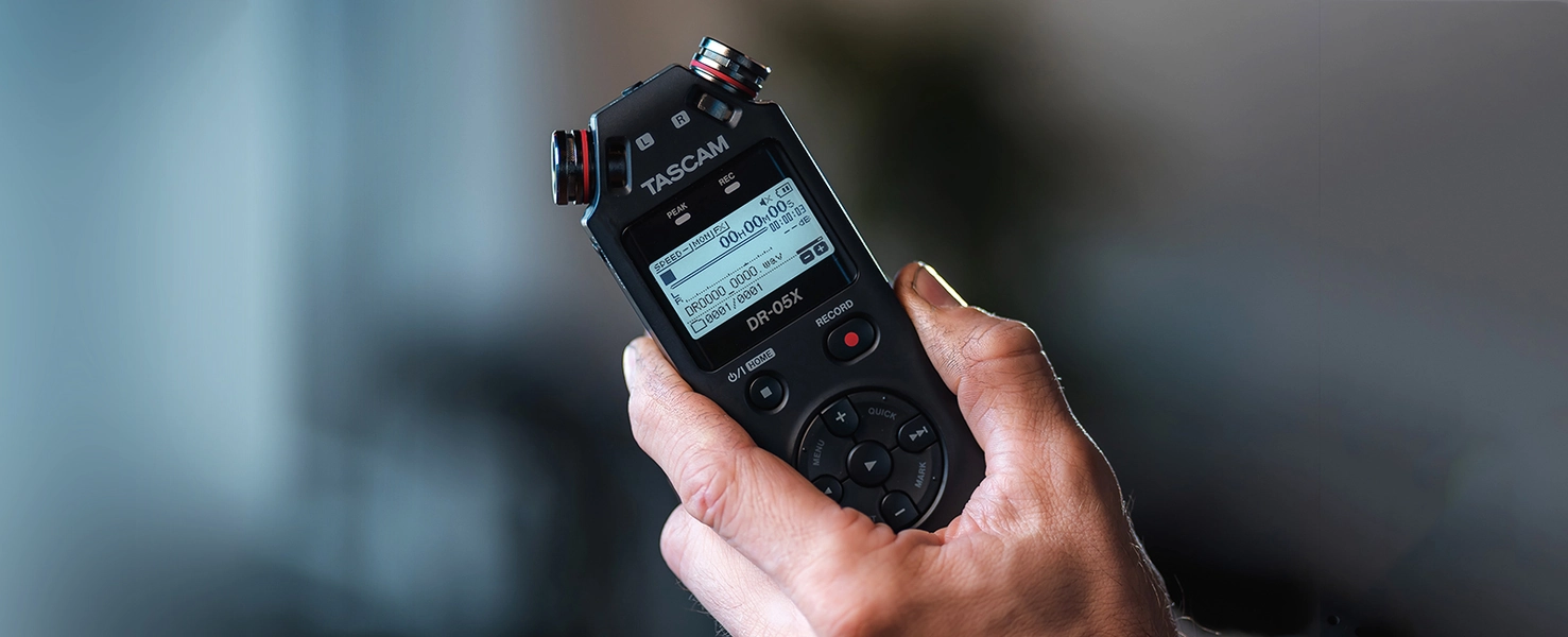 DR-05X | 2-CHANNEL PORTABLE HANDHELD RECORDER WITH USB INTERFACE | TASCAM - United States