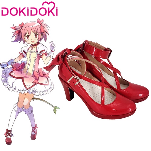 DokiDoki Anime Puella Magi Madoka Magica Cosplay Kaname Madoka Shoes Red | EU38