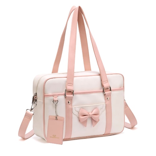 Chillpaper Japanese School Shoulder Bag,Faux Leather Tote Messenger Crossbody Bag with Card Holder Key Chain