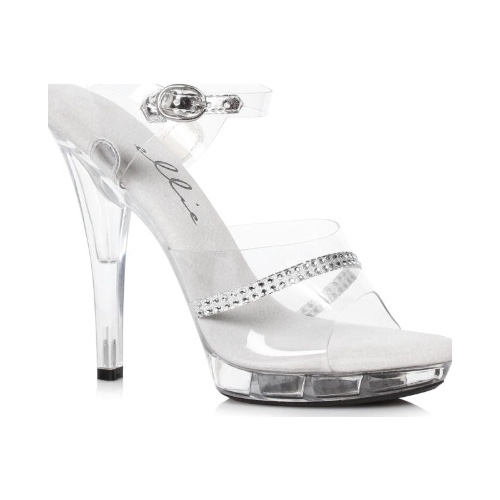 Clear Rhinestone Sandal 5in - 7 / Clear