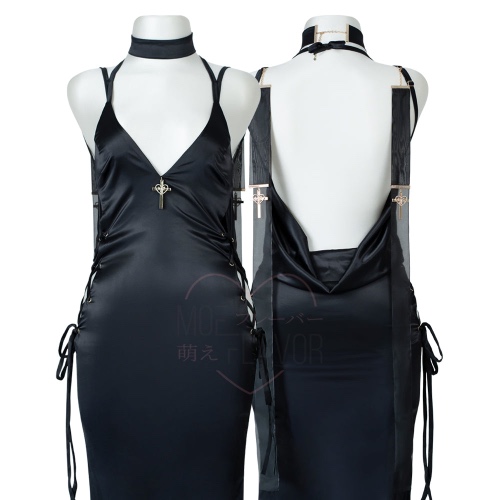 Gold Drip Nun Chain Dress - Black / S/M