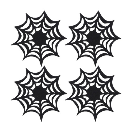 Sinister Spinner Spider Web Coasters - 4 pcs