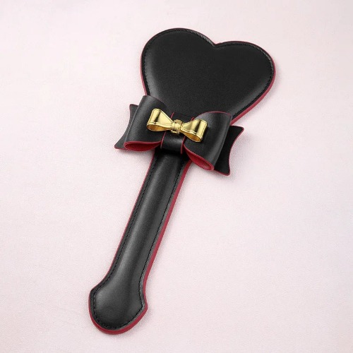 Bow & Heart Paddle - Black & Gold