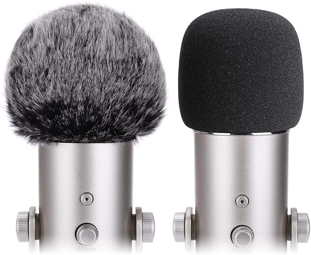 PEMOTech 2PCS Blue Yeti Pop Filter, Professional Microphone Pop Filter Windscreen, Foam Windscreen & Furry Windscreen Microphone Cover Designed for Yeti Mic and Blue Yeti Pro USB Microphone
