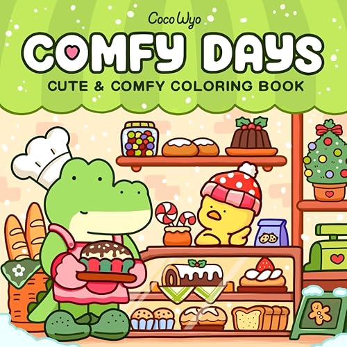Comfy Days: Coloring Book for Adults and Teens Featuring Super Cute Animal Characters in Cozy Hygge Moments for Relaxation (Cozy Spaces Coloring)