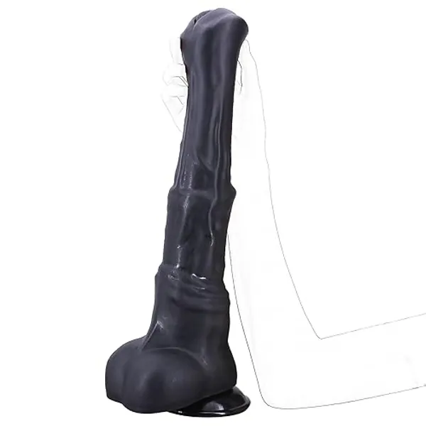 Horse Dildo,15 inch Black Realistic Dildos Huge Thick Dildo Anal Sex Toy with Suction Cup for Men Women Gay Couple - Large-Black