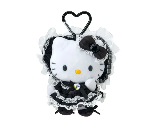 Plush Keychain Hello Kitty Black Lovely Frill Lolita