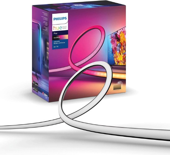 Philips Hue Gradient LightStrip (Sync with TV, Music and Gaming), Hue Hub & Hue Sync Box Required(Renewed) (65Inch) - 65Inch
