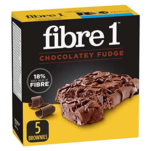 FIBRE 1 Chocolate Fudge Brownies Bars, Naturally Flavoured, Snack Bars, Pack of 5 Brownies Bars - Fudge Brownies