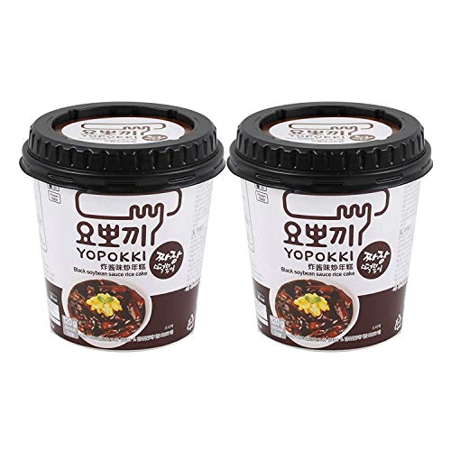 Tteokbokki Korean Rice Cake Yopokki Instant Cups 10oz 140g (Pack of 2) Korean Snack Tteokbokki Rice Cake 떡볶이 (Jjajang)