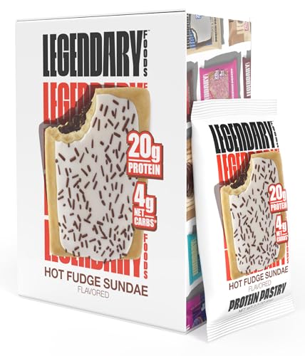 Legendary Foods 20 gr Protein Pastry | Low Carb Tasty Protein Bar Alternative | Keto Friendly | No Sugar Added | High Protein Snacks | On-The-Go Breakfast | Keto Food - Hot Fudge (8-Pack) - Hot Fudge