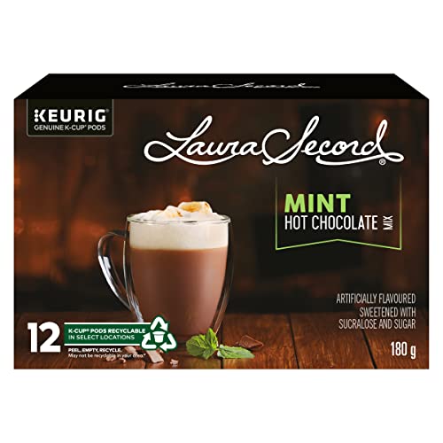 Laura Secord Mint Hot Chocolate Mix K-Cup Coffee Pods, 12 Count for Keurig Coffee Makers