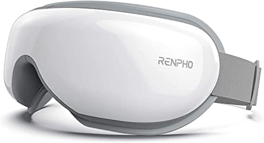 RENPHO Eyeris 1 FSA/HSA Eligible Eye Massager, Eye Mask with Heat/Bluetooth Music, Birthday Gifts for Women, Eye Care Wife Husband Gifts, Smart Eye Mask for Relax Eye, Reduce Eye Strain - A-white - 1 Count (Pack of 1)