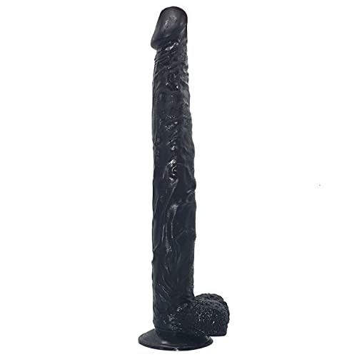 SeLgurFos Realistischer Dildos Stimulate G-Punkt für Sie,ealistische3D Hoden Dildos Sexspielzeug für Frauen Handfreier Analdildo Penisnachbildung - Riesendildo (Gesamtlänge 40CM) - black
