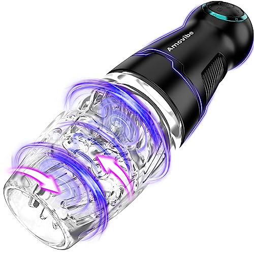 Automatic Male Masturbator Sex Toy with 4 Rotating Patterns & 3 Speeds, AMOVIBE Adult Toy Penis Pump Sex Toys, Male Stroker Male Sex Toys for Men, Adult Toys Pocket Pussies, Adult Sex Toys - Male Masturbator