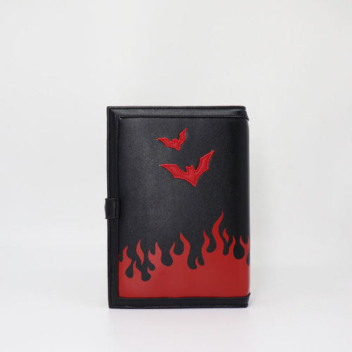 Gothic Spell Book Shoulder Purse: Unisex Custom Bag - Black-Bat