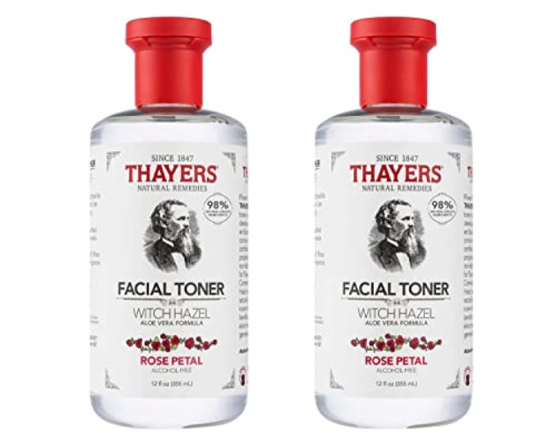 Thayers Alcohol-Free, Hydrating Rose Petal Witch Hazel Facial Toner with Aloe Vera Formula, 12 Oz (Pack of 2) - Rose Petal - 12 Fl Oz (Pack of 2)