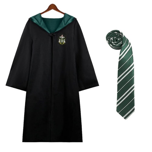 Robes and Tie for the Hogwarts Legacy Slytherin Stream Cosplay