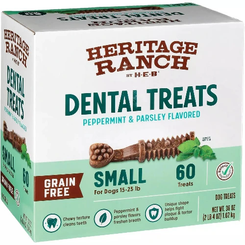 Heritage Ranch Grain Free Peppermint & Parsley Small Breed Dental Dog Treats