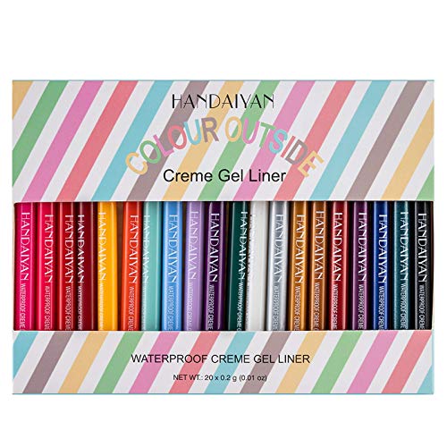 Waterproof Eye Liner Pencil Set 20 Colors Natural Matte Glitter Long Lasting Eyeliners Eye Makeup Pencils,Easy Apply Colored Retractable Eye Makeup Liners and Shadow Pencil for Women