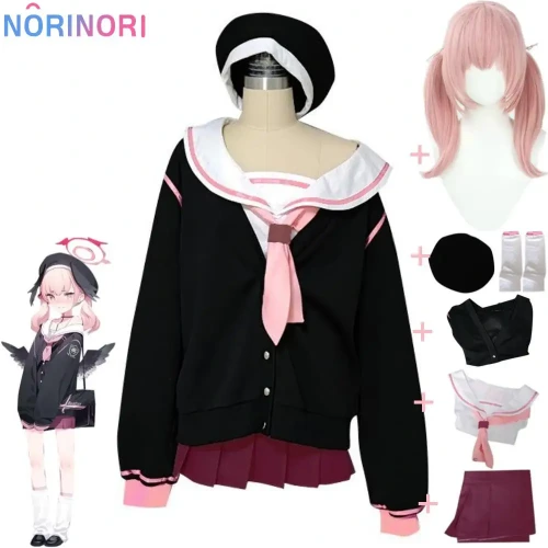 NoriNori Shimoe Koharu Blue Archive Cosplay Costume + Wig