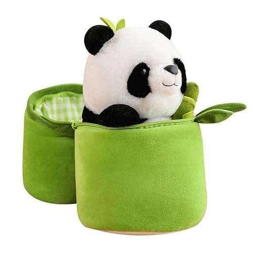 EXQUILEG Bambus-Panda Plüschtier, 25CM Bambus-Panda Plüschspielzeug, Kinder Weiche Plüschkatze Plüschtier Puppe