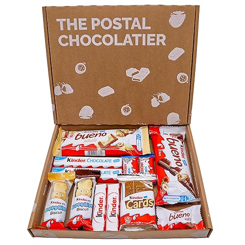 Kinder Chocolate Gift Box Hamper, Letter Box Friendly, Perfect for Presents, Surprises and Special Occasions, Kinder Bueno, Happy Hippo, Kinder Cards, Kinder Mini - Medium Gift Box
