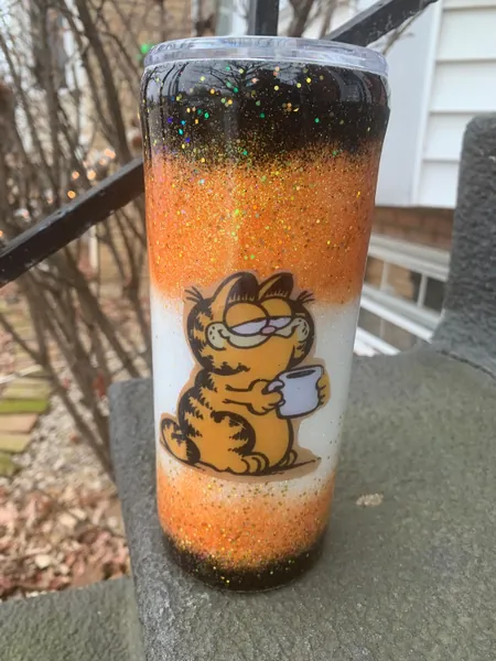 Garfield Inspired Custom Glitter Insulated Tumbler