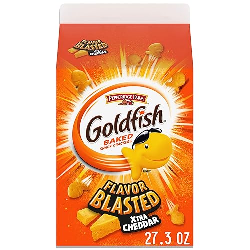 Goldfish Flavor Blasted Xtra Cheddar Cheese Crackers, 27.3 oz Carton - Flavor Blasted - 27.3 Ounce (Pack of 1)