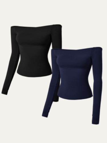 Second Skin Heat-Tech Multi-Wear Body Top - Black/Midnight Navy / L