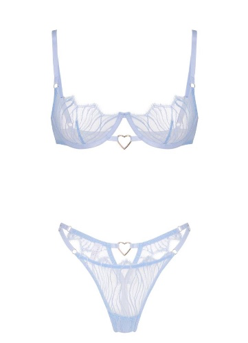 Ohmymarr • Blue heart lace lingerie 