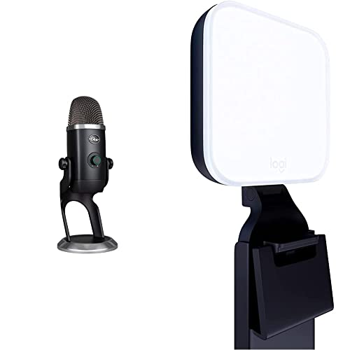 Blue Yeti X Professional USB Condenser Microphone for PC, Mac, Gaming + Litra Glow Premium LED Streaming Light - Mic + Monitor Light