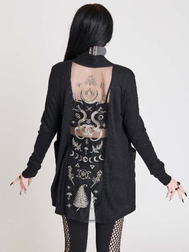 Embroidered Relics Cardigan | MD / Black