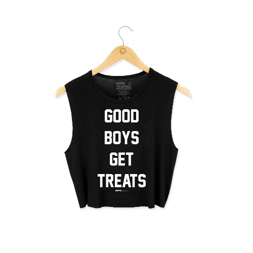 Good Boys Get Treats | Crop Top | BLACK / L