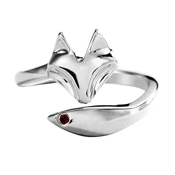 JEWME 925 Sterling Silver Women Fox Tail Rings Fine Jewelry Open Zirconia 3.5-4.5…