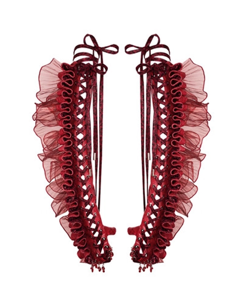 the fatal love ruffle laced long gloves