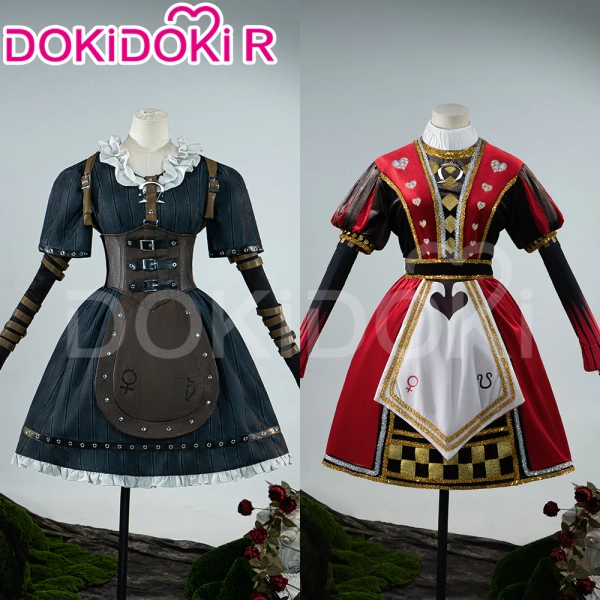 【Size XS-3XL】DokiDoki-R Game Alice: Madness Returns Cosplay Alice Costume Red / Black Dress