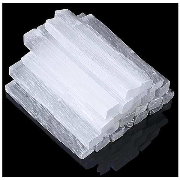 XIANNVXI 4 Inches Selenite Sticks 12PC Large Selenite Crystal Wands White Raw Rough Crystals Bulk for Healing Reiki Metaphysical Energy Drawing Protection Wiccan Altar Supplies