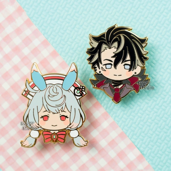 Genshin Impact Wriothesley & Sigewinne Fontaine Hard Enamel Pin