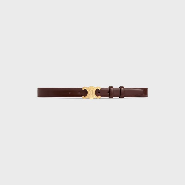 MEDIUM TRIOMPHE BELT IN TAURILLON LEATHER - CHESTNUT | CELINE
